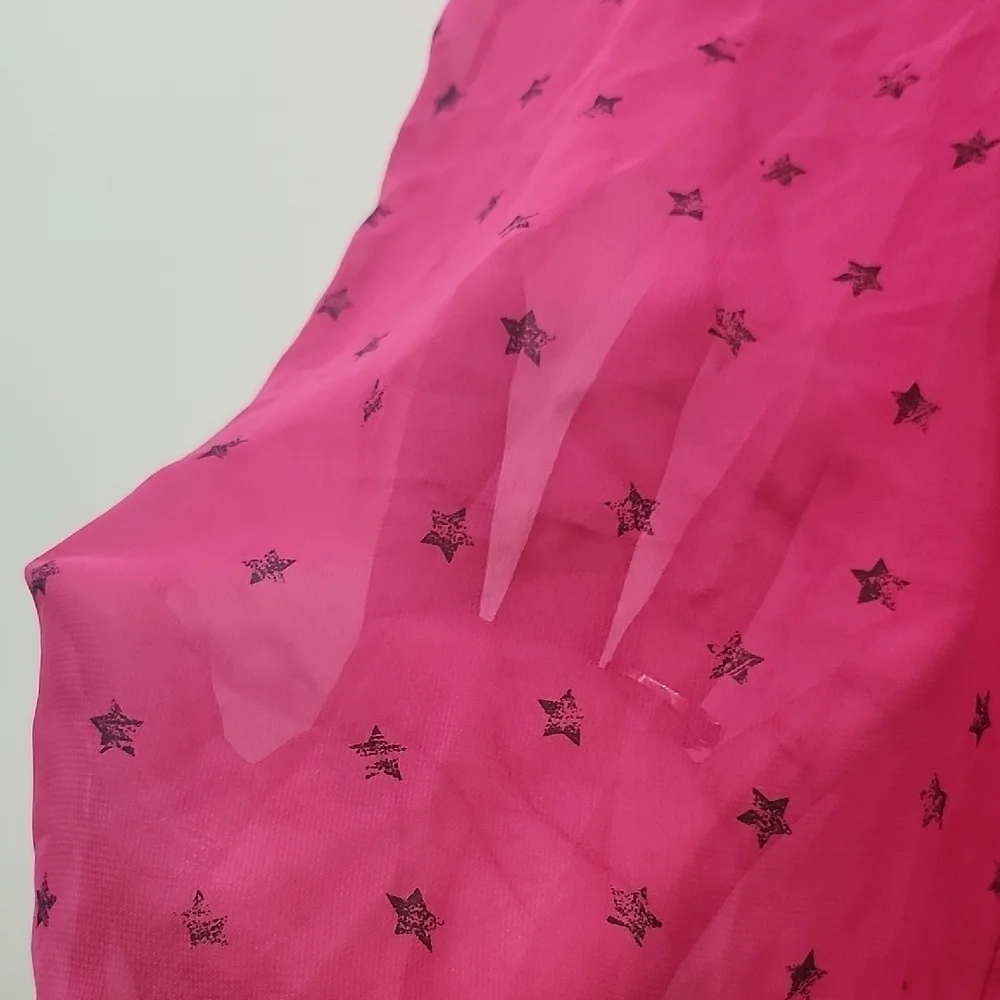 Vibrant Pink Notched Collar Cuffed Sleeve Top - Picture 6 of 9